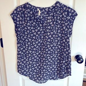 Navy Floral Blouse